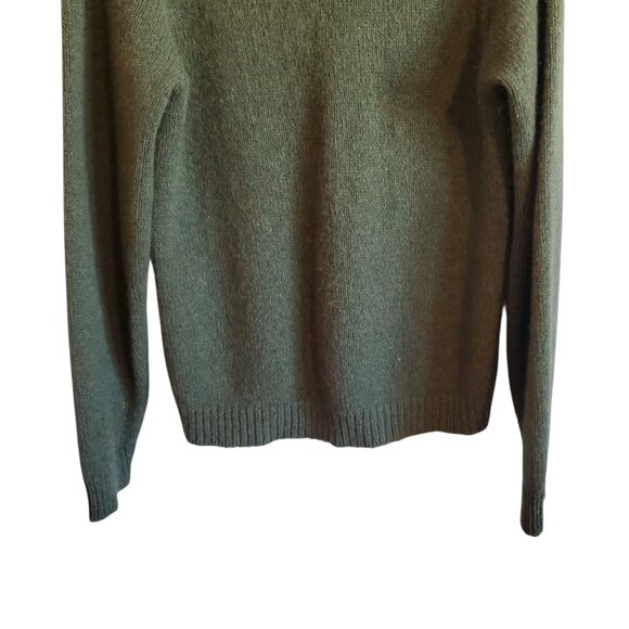 Vintage Union Made in USA Shetland Wool Blend Army Green Crewneck Sweater Medium - Picture 5 of 16